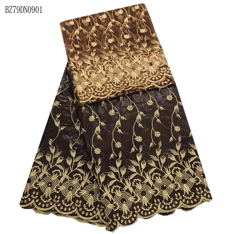 African bazin riche getzner 2017 high quality embroidered Applique lace textil fabric for wedding material 5+2yard BZ79DN01 | Дом и сад