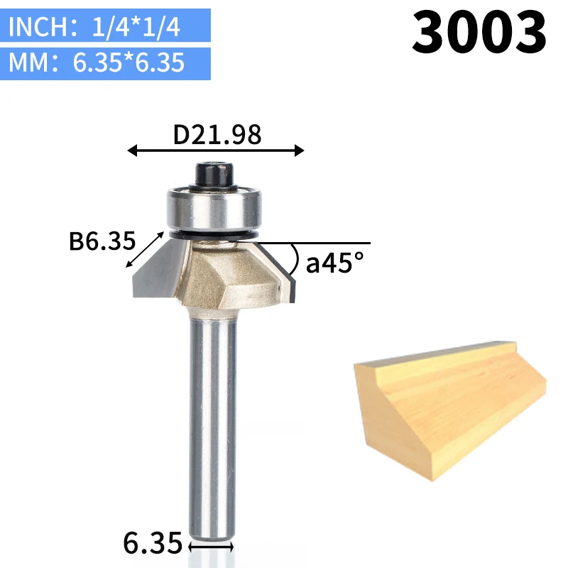 HUHAO 1 шт. 1/" хвостовик фаски Фрезы для дерева конский нос бит 45 градусов ЧПУ Деревообрабатывающие инструменты две флейты Концевая фреза - Длина режущей кромки: 3003