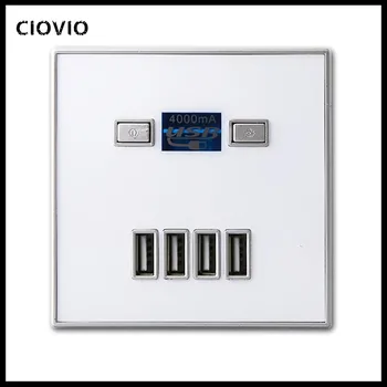 

High Quality 4-PORT quick charger home use wall socket Power Usb Electrical Outlet 86mm * 86mm 4000MA