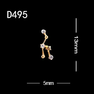 TSZS 10 шт./лот специальный дизайн 12 Созвездие форма дизайн ногтей украшения своими руками сборный горный хрусталь ювелирные изделия металлические аксессуары - Color: 10pcs D495