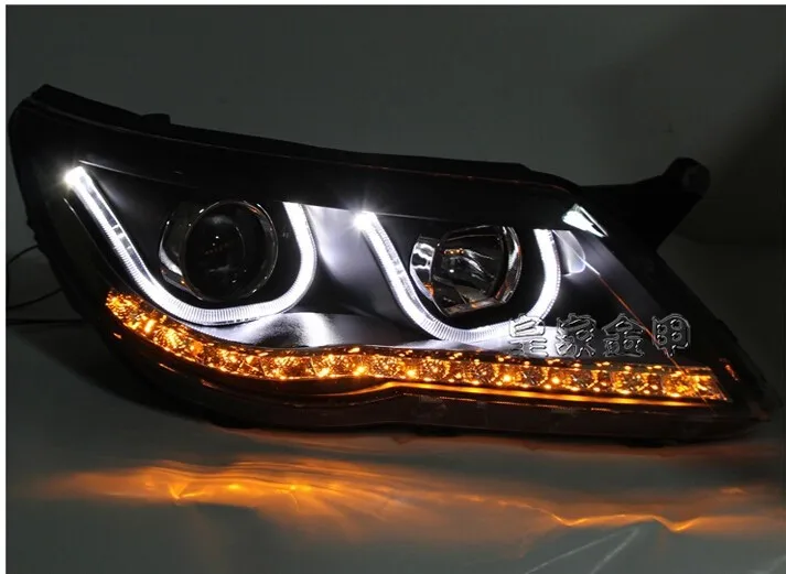 2010 2011 2012 для vw tiguan фары angel eyes автомобильный Стайлинг светодиодный DRL Bi-xenon двойной объектив парковочный Ксенон H7 светодиодный налобный фонарь