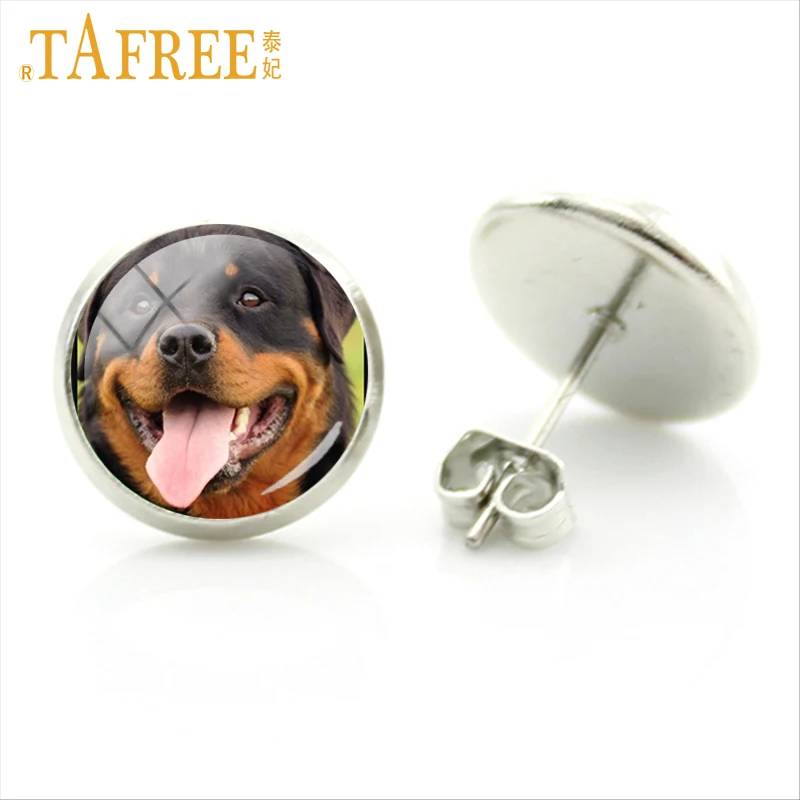 Серьги гвоздики в виде собаки TAFREE Серебристые серьги корги дашхаунда овчины