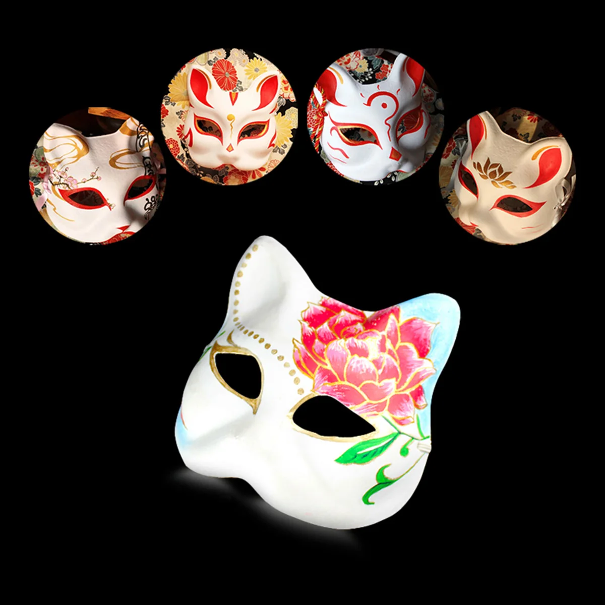 12Pcs Unpainted DIY Masks Half Face Masks Pulp for Halloween Costume Party