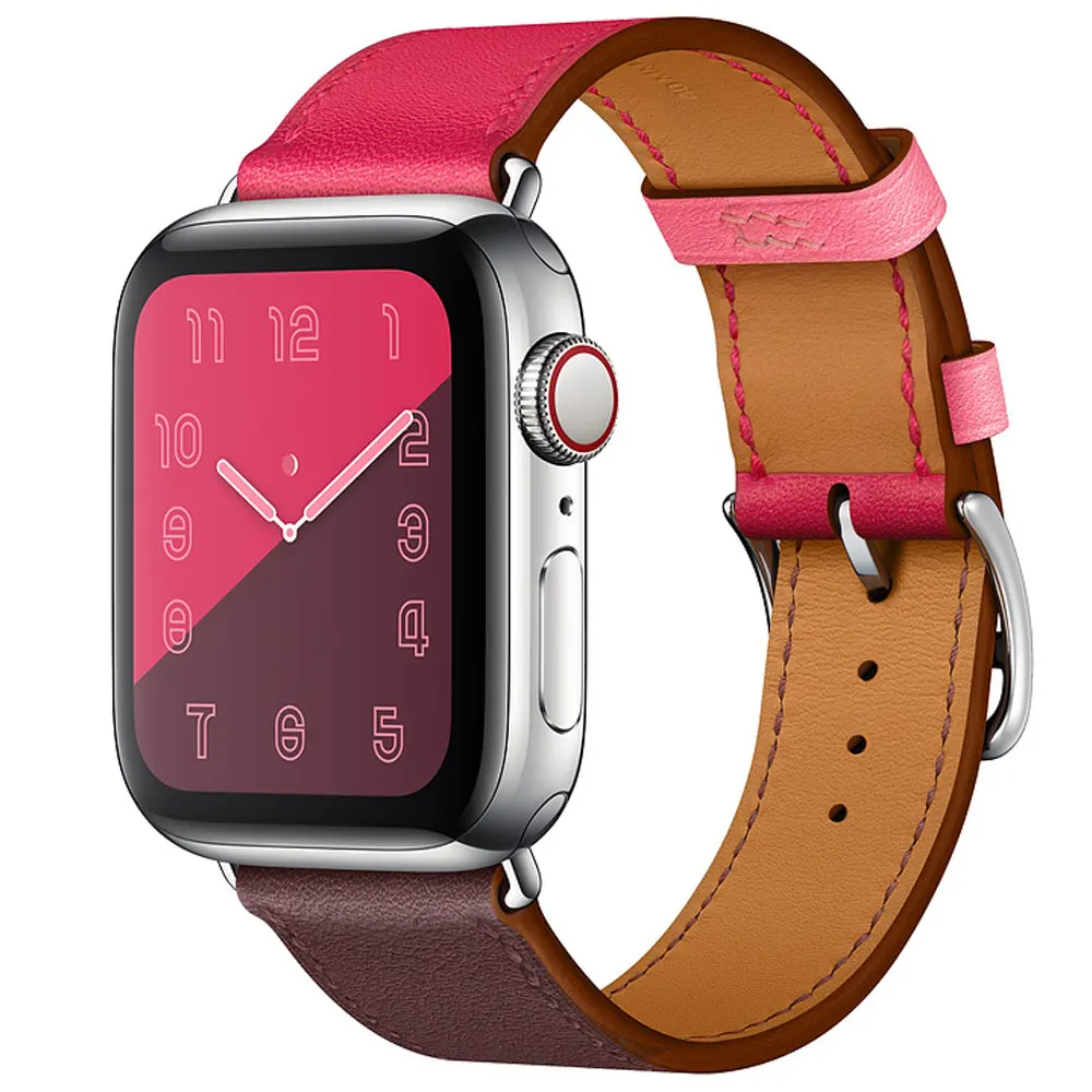 2018 новые цвета кожаный ремешок для часов Apple Watch 42 мм 44 40 38 серия 4/2/1 спортивный