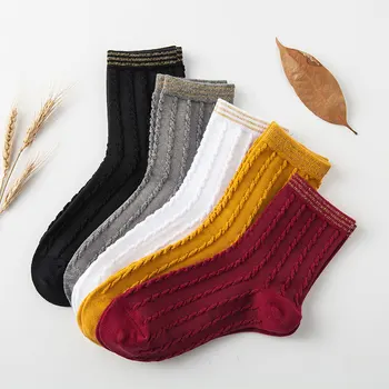

Korean style student socks black/white/yellow cotton blends socks 1order=5pairs