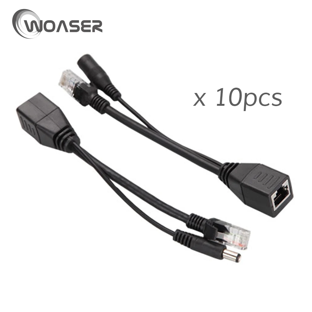 10Pcs 5pairsCable Passive Power Over Adapter POE Splitter