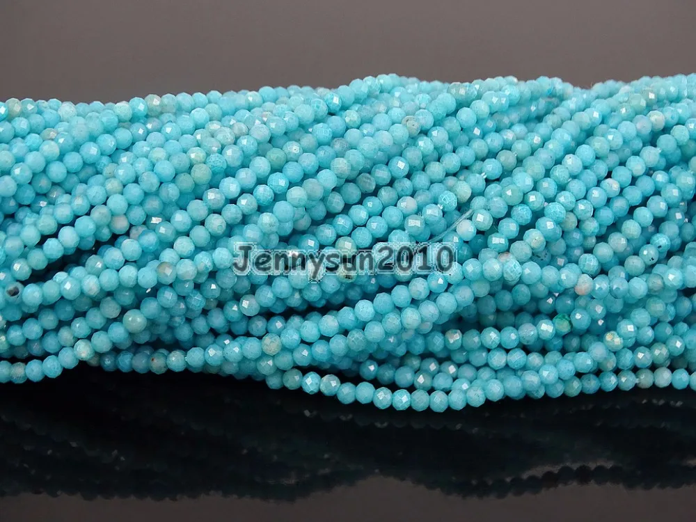 

Grade AAA Brilliant Cut Shining Natural Blue Opal Gems Stones 2mm Faceted Round Beads 15" Jewelry Making 2 Strands/Pack