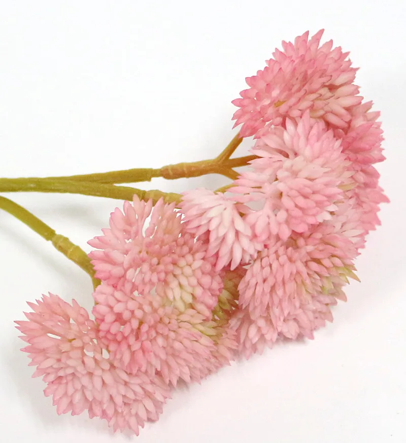Flone Soft Rubber Artificial Rice Tsai Ball Fruit Hydrangea Simulation Fake Flower Real Touch Succulent Plant Party Family Decor (12)