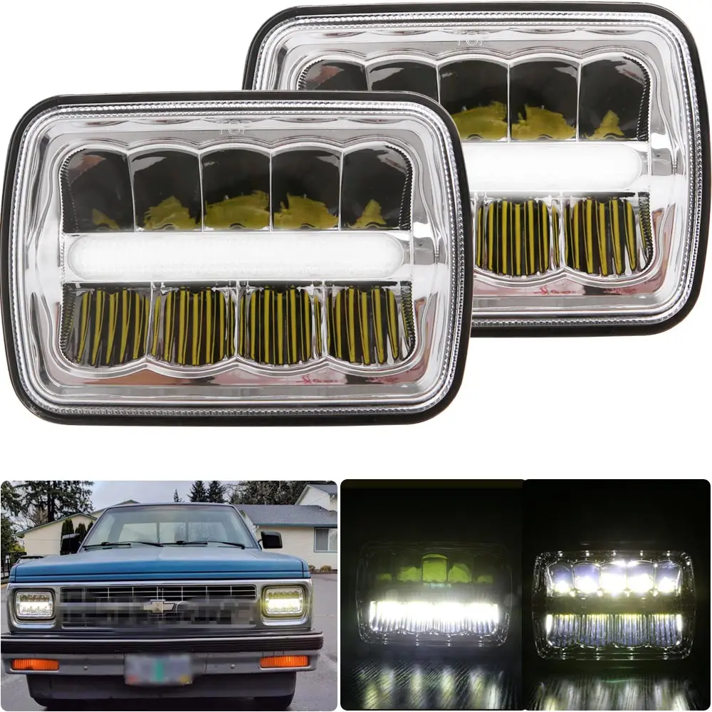 

For Jeep 1984 to 2001 XJ Cherokee 5x7 LED Headlight with DRL Square 6x7 Truck Headlamp For Jeep 1987 to 1995 YJ Wrangler
