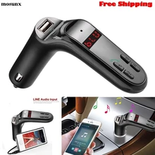 Mosunx Bluetooth автомобильный комплект громкой связи FM передатчик Радио MP3 плеер USB зарядка AUX для смартфон Android сотовый телефон Phoes