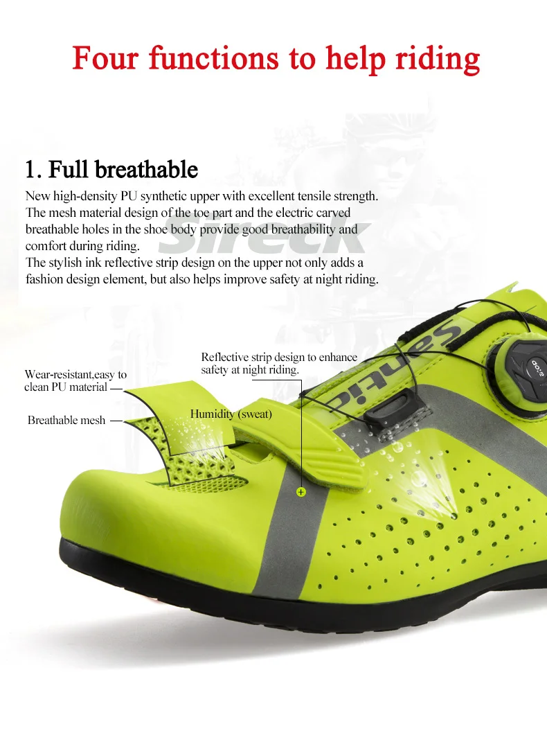 Santic Cycling Shoes Men Women MTB Mountain Road Bike Shoes Rubber Anti-slip Unlocked Bicycle Shoes Zapatillas Ciclismo