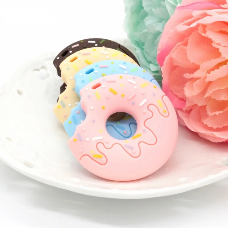 Donut-Teether-Silicone-Teethers-Teething-Pendant-Necklace-BPA-Free-Baby-Chew-Toy-Silicone-Baby-Teether-Toys