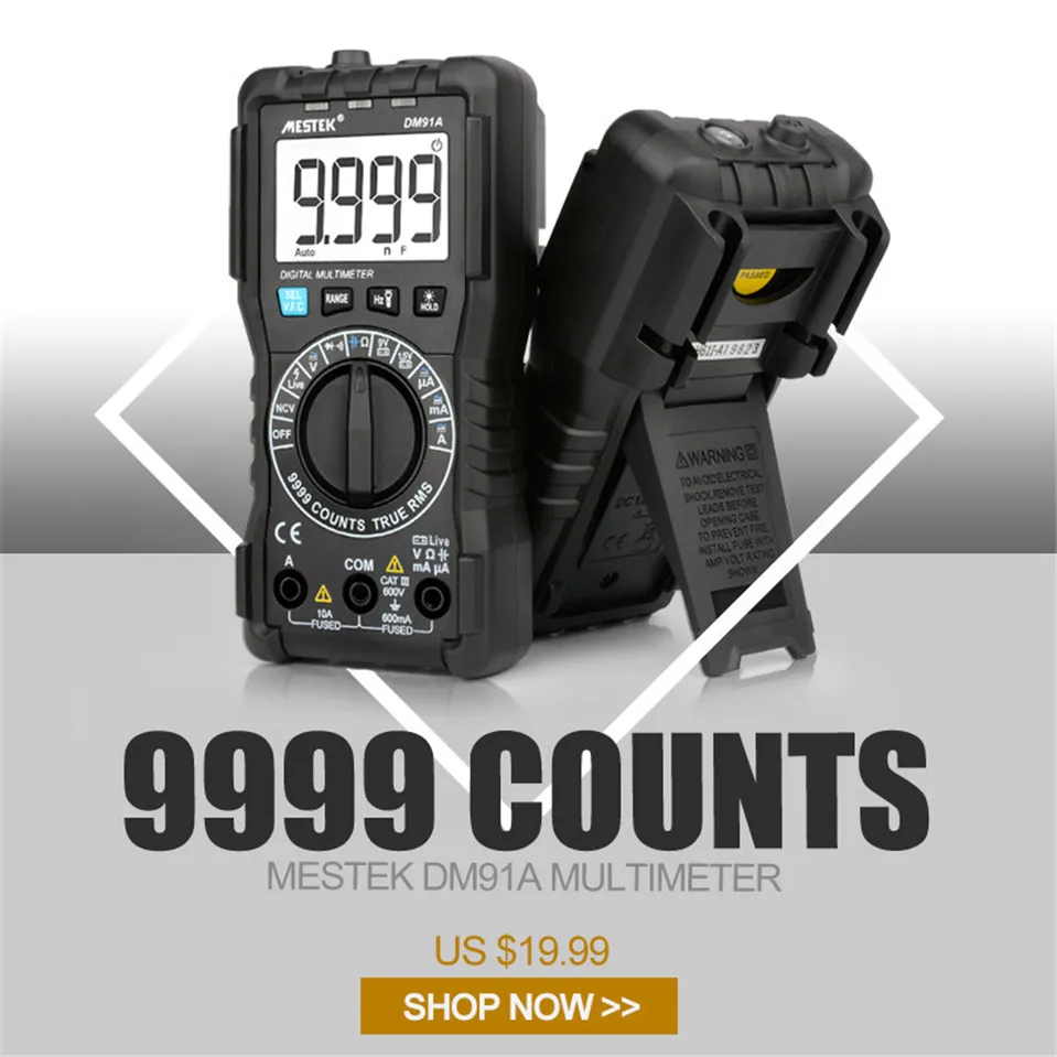 

MESTEK DM91 mini multimeter digital multimeter 2000 counts tester multimetre multi meter multitester
