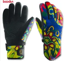 BOODUN outdoor ski gloves warm winter thickening waterproof windproof women’s five-finger sports gloves
