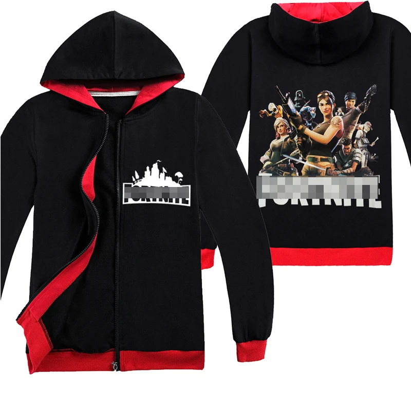 

Boy fornite long-sleeved zipper jacket hip hop anime streetwear children sweater cartoon printing popular game war royal jersey