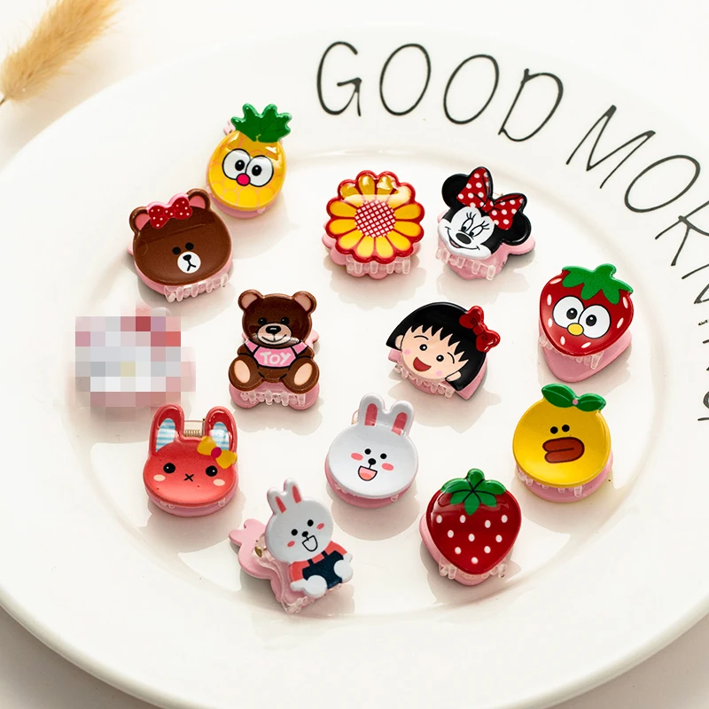 2018 новые милые Мультяшные медведи кролик кошка Клубничные шпильки заколки для