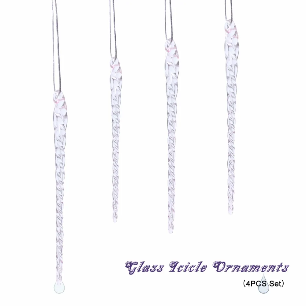 Set Of 4Pcs Xmas Clear Glass Ornaments Christmas Tree Decoration 5.5 Inch (4)