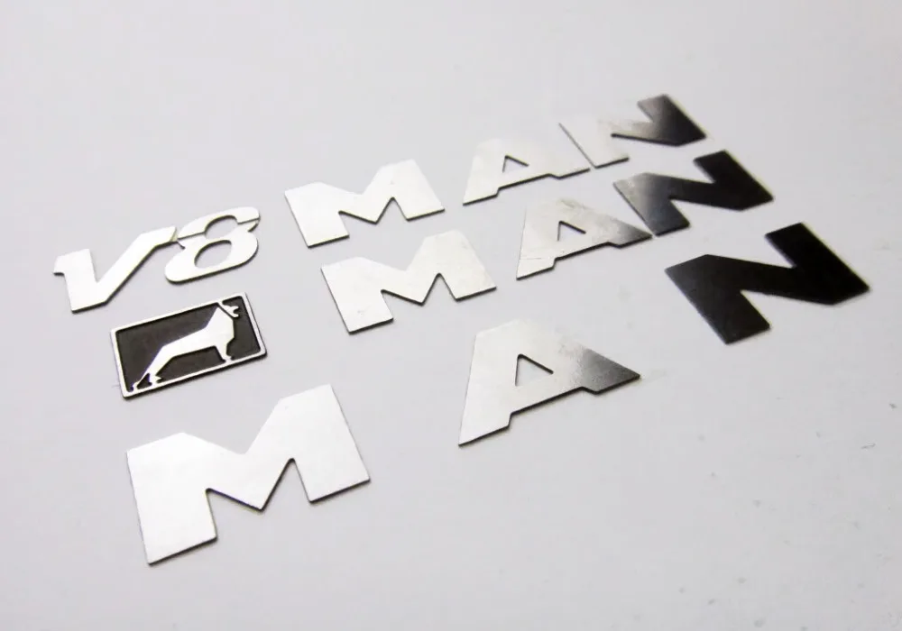 Металлический логотип набор для 1:14 Тамия rc грузовик человек|logo plant|set lifeset flatware |