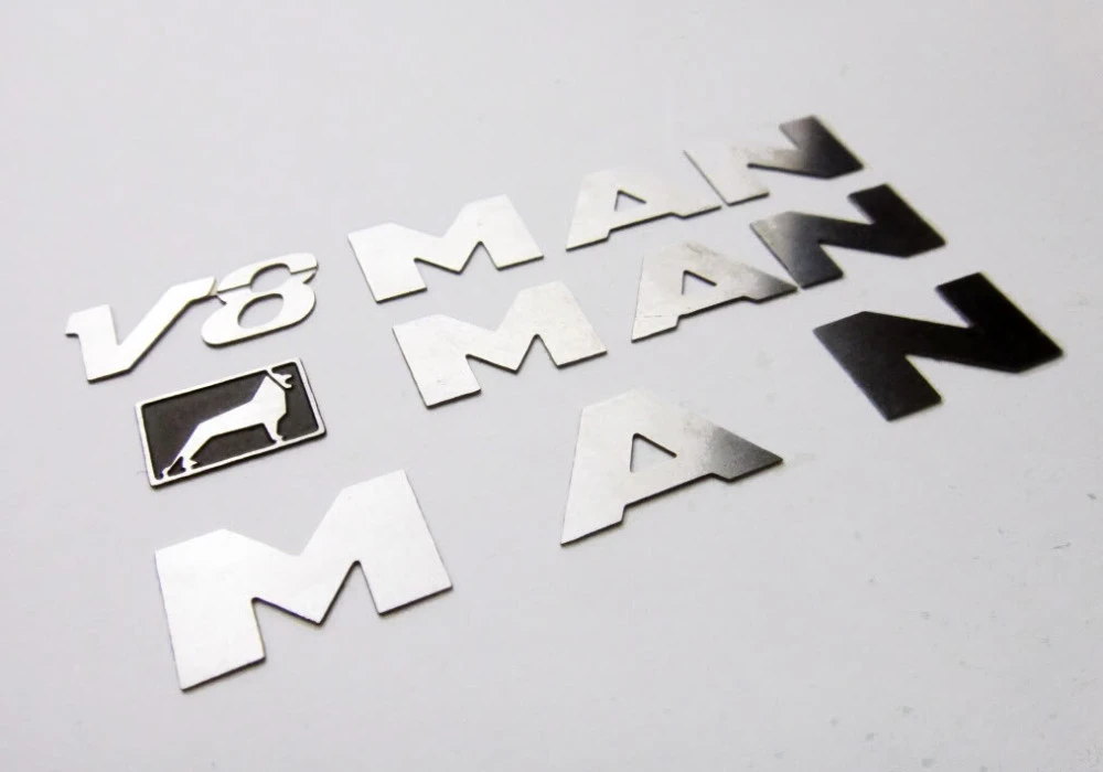 Details about   Metal logo set for 1:14 tamiya rc truck man CC HAND