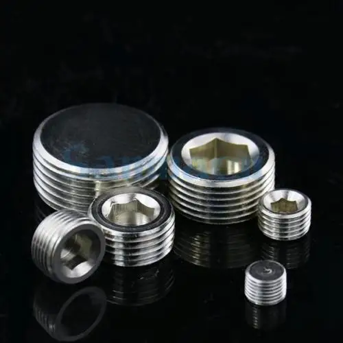

1/8" 1/4" 3/8" 1/2" 3/4" BSP Male 304 SS Pipe Fitting Countersunk Plug Internal Hex Head Socket