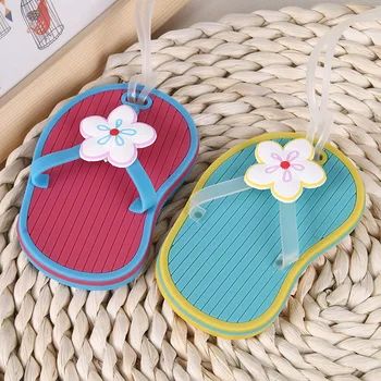 

Flip Flop Shape Silicone Luggage Tag Suitcase Label Bags Tags Travel Accessories Wedding Party Souvenir wen7051