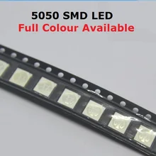 100 шт. 5050 светодиодный светодиод RGB красный желтый зеленый Теплый Белый Синий Оранжевый Фиолетовый SMD СВЕТОДИОД супер яркий высокое качество