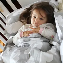 3 шт./Наборы для ухода за кожей серый облака хлопок Пеленальные принадлежности Набор натурального крашения без стимуляции ребенка кровать Наборы для ухода за кожей