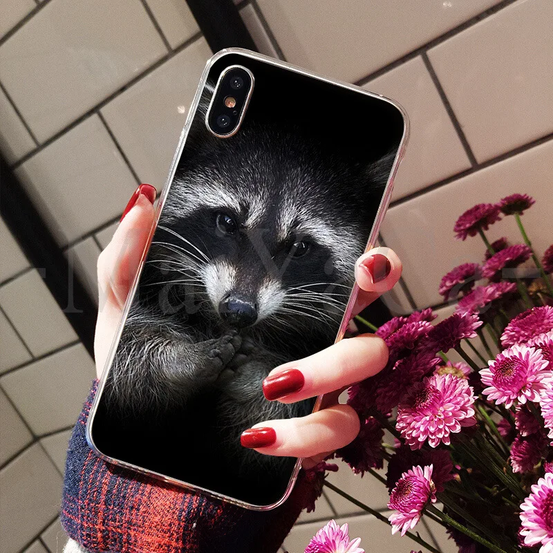 MaiYaCa животных енот Искусство Новый Забавный чехол для телефона Apple iPhone 8 7 6 6S Plus X XS