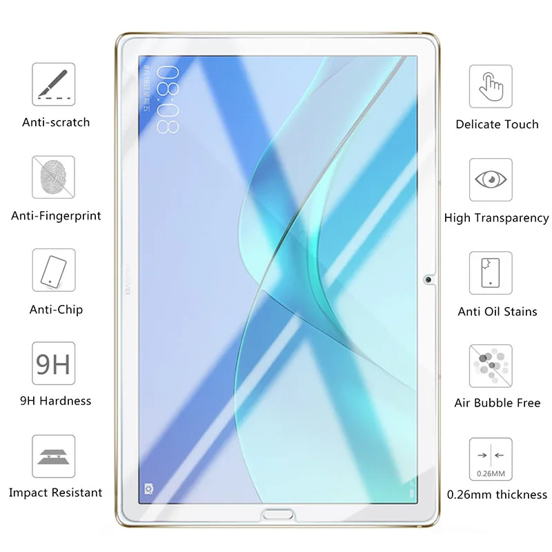 Закаленное стекло для Huawei Mediapad T5 10 M5 Lite 8 0 Защитная пленка экрана планшета T 5 5t M5lite