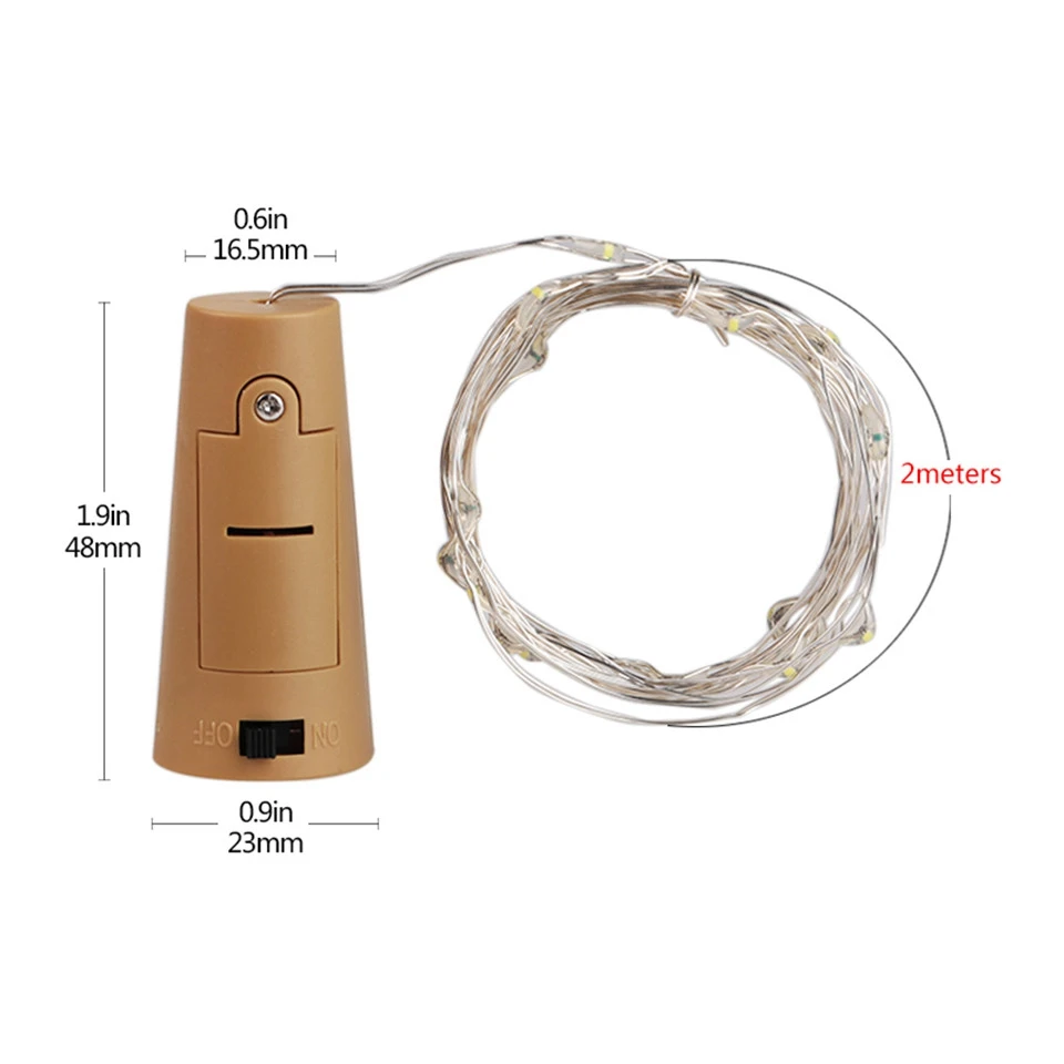 

Included Batteries 10PCS Led Bottle Cork String Light Waterproof 2M 20LED for Elliott Williams
