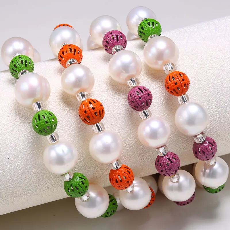 

DAIMI Pearl Bracelet Candy Bracelet 11-12mm Mixed Color Natural Pearl Bracelet Jewelry Gift For Women