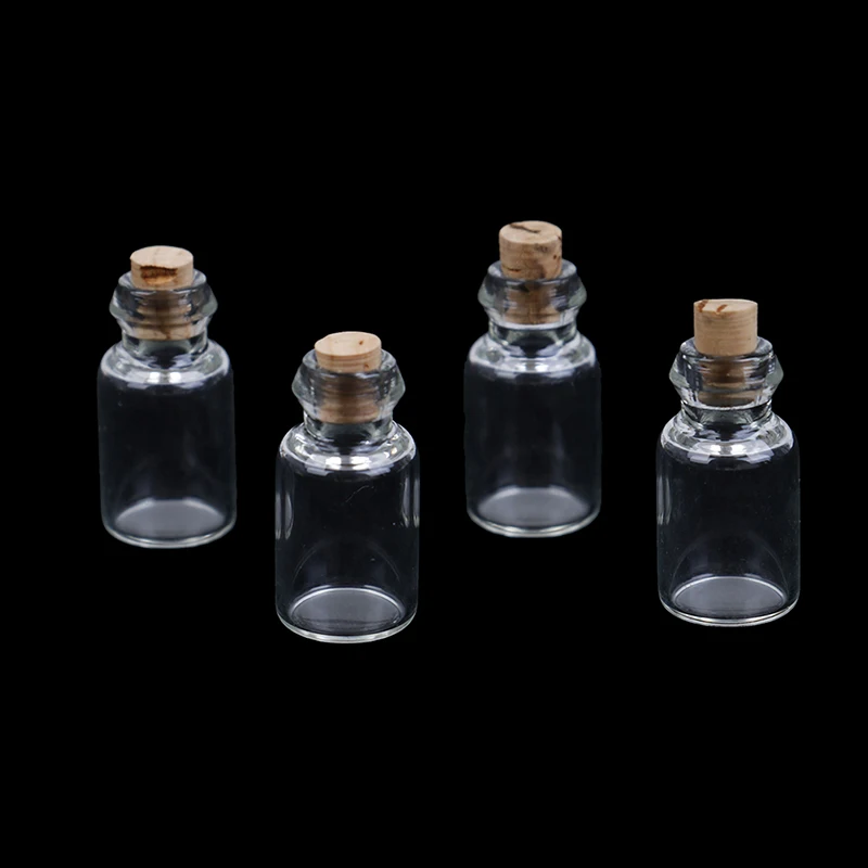 

4Pcs DIY 1:12 Scale Parts Glass Transparent Minature Empty Glass Bottle Dollhouse Craft Home Decoration Simulation Glass Model