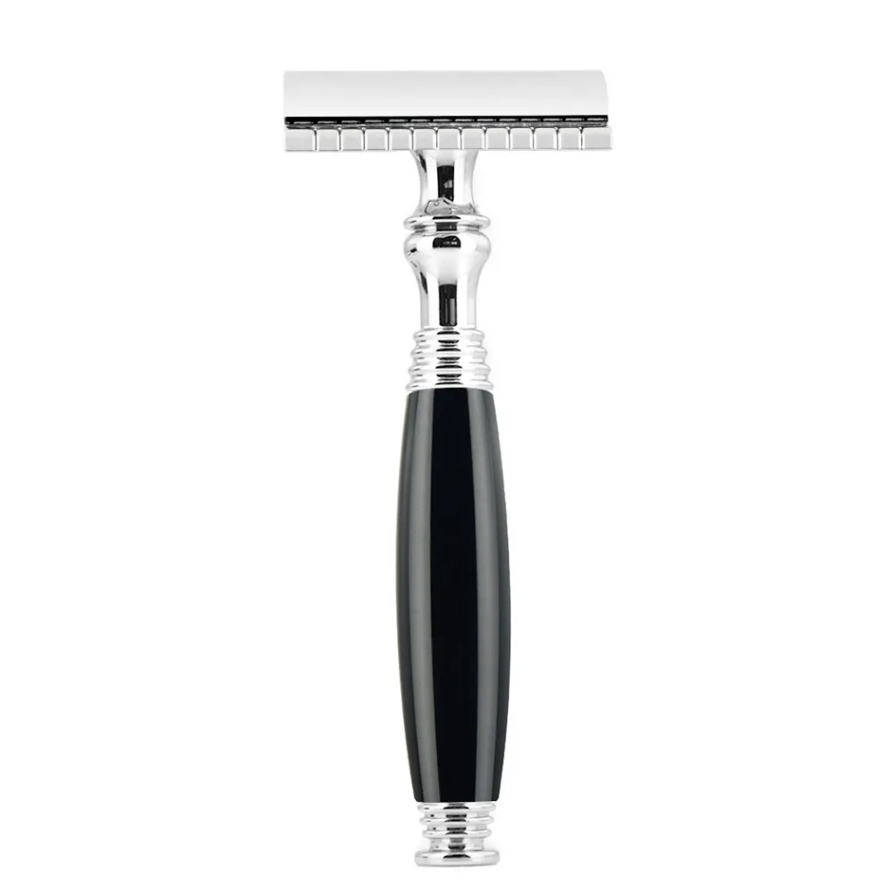 

ZY Double Edge Safety Shave Beard Shaving Razor Adjustable Shaver For Men Long Handle +Free 20x Blades +1x Hair Cleaning Brush