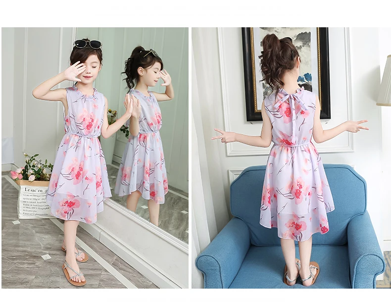 Girls Peony Flower Vintage Dress_02