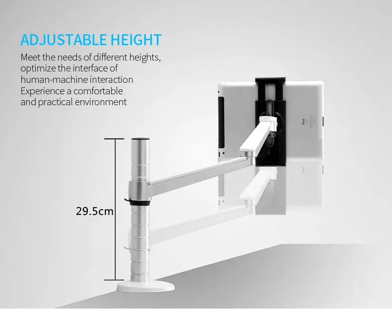 Прочный Двойной Рычаг Универсальный вращение подставки алюминиевый сплав ноутбук монтажный зажим Поддержка 9-15 дюймов ноутбук/планшет