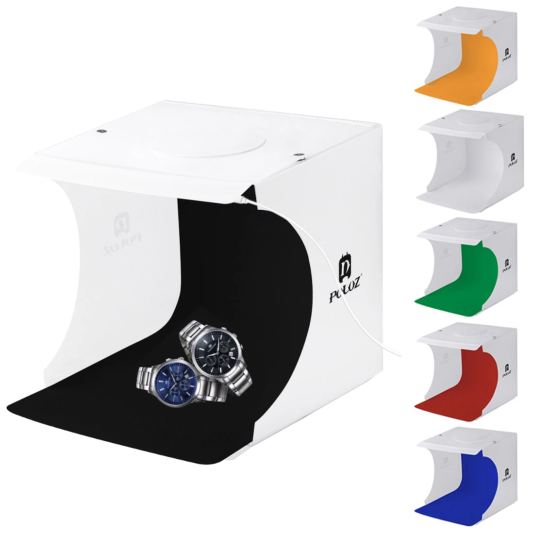 

PULUZ 20cm Portable 550LM Mini Folding Soft Box Lightbox With LED Black White Photography Background Photo Studio box