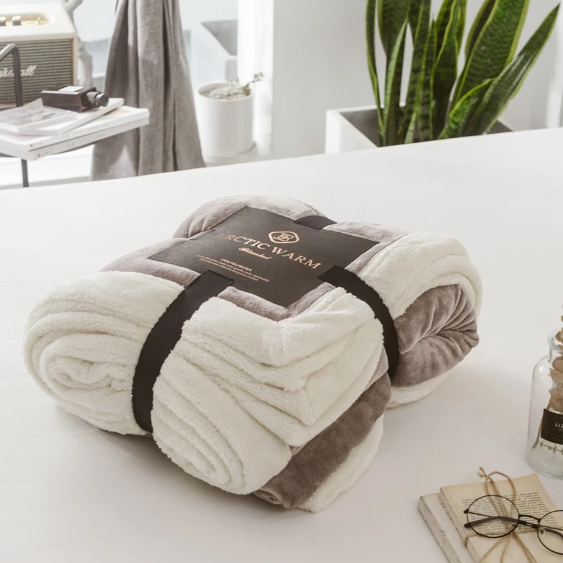 High quality thicken soft fashion blanket throwing winter bed sheets