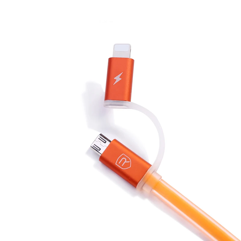 

Remax Aurora Micro 2-in-1 USB Cable Built-In LED intelligent Indicator light Fast Cable For iPhone Samsung Xiaomi Android IOS