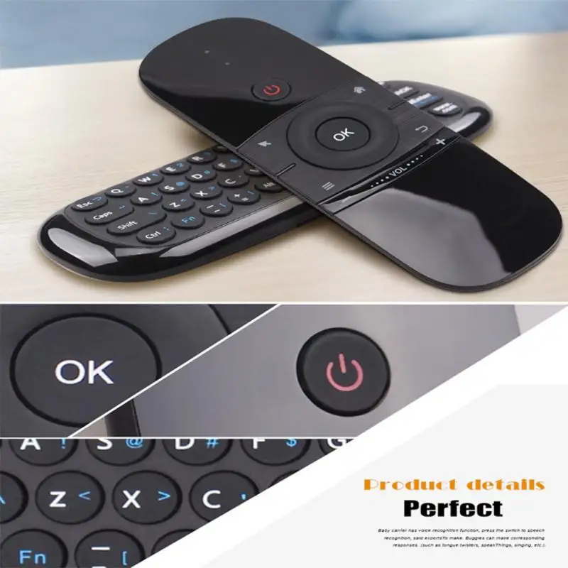 

Mini Wireless Remote Control Portable Infrared Learning Air Mouse Motion Sense 2.4G Keyboard For Android TV Box PC Black