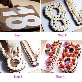

Plastic 9 pcs/Set 12/14 Inch Number Cake Muffin Mold Birthday Cake Design Bakeware Pastry Decorating Tools