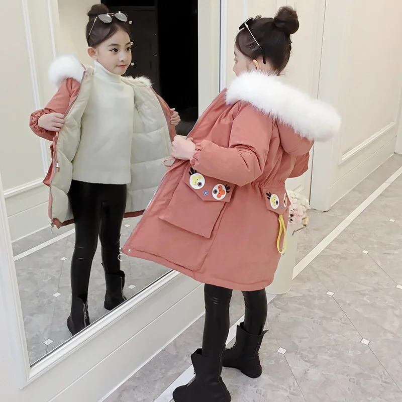 

Korean Girl Coat Long Cotton Jacket Outerwear Children's Clothing 5-10 Years