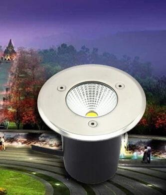 Free shipping high power,good quality,IP68,10W Warm White/white/Cold white COB LED underground light, Diameter 100mm, 90-260V/AC