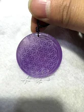 Pura natural de amatista Colgante de La Flor de Amatista Colgante de la geometría sagrada equilibrio de Energía chakra cristales Charm colgante