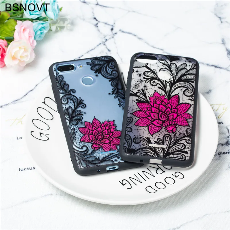 

Xiaomi Redmi 6 Phone Case Cover TPU +PC Lace Rose Flower Case For Xiaomi Redmi 6 Phone Cover Silicone Case Funda Redmi 6 Capa