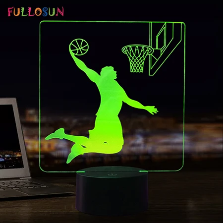 7 цветов лампа в виде баскетбольного мяча USB 3D ночник светодиодный украшения для детской комнаты лампа как новинка подарок 3D огни - Испускаемый цвет: 4282