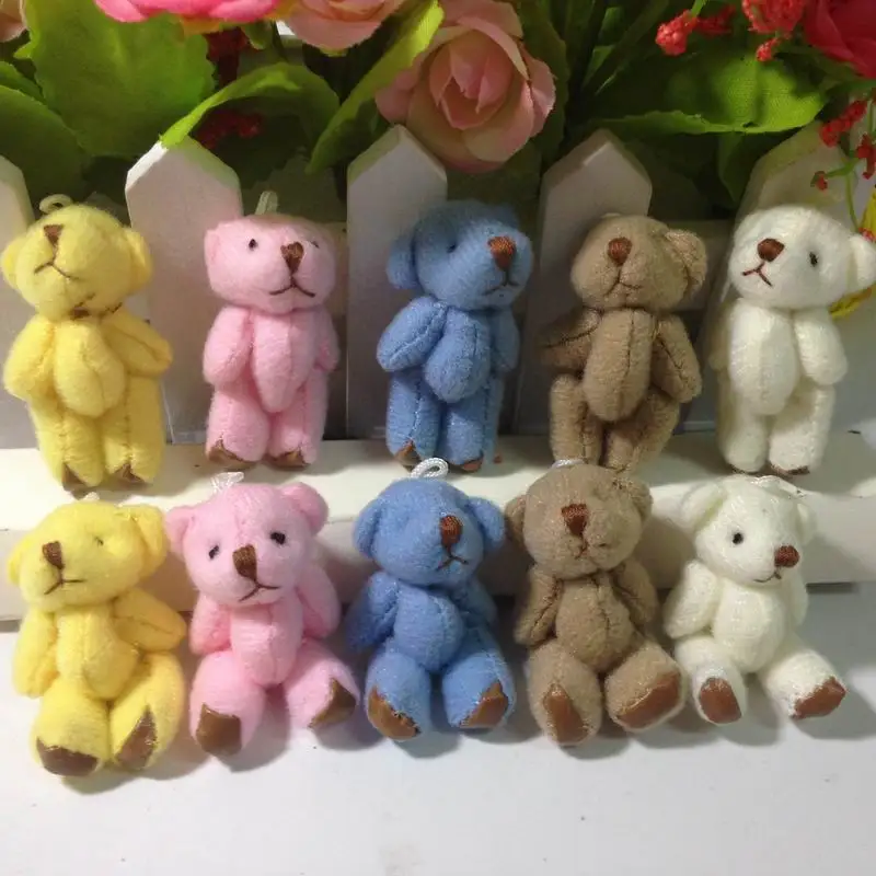 

4.5cm(1.8") Plush Joint Small Teddy Bear Pendants miniature bear Key chain//Bouqeut jewellery accessory gift Soft Dolls