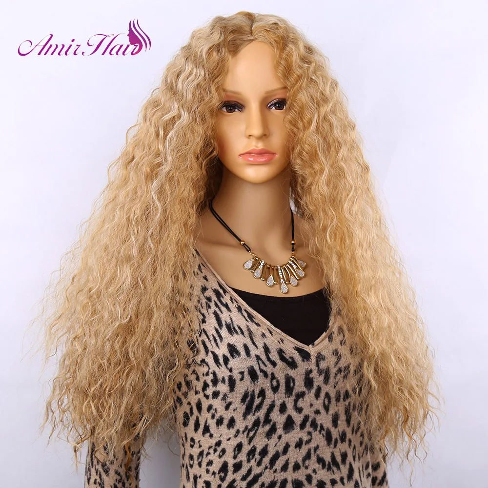 Amir Hair synthetic wigs blonde Fluffy Long wig blonde and White