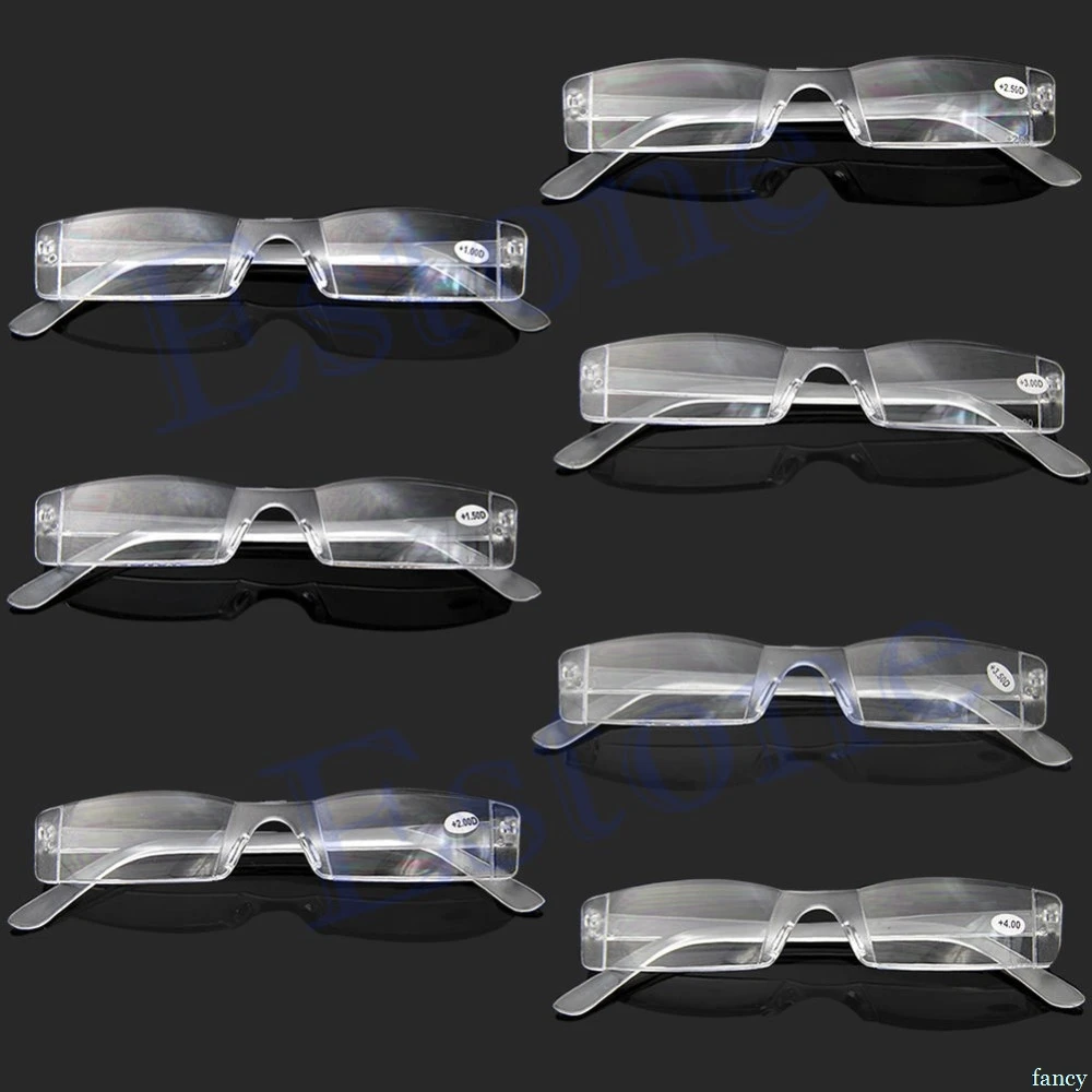 Горячие очки прозрачные без оправы для чтения сумка-футляр для очков Пресбиопия 1,00-4,00 диоптрий Прямая поставка