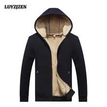 2017 New Arrival Winter Thickening Hoodies Men Casual Jacket Fur Lining Solid Warm Zipper Coats Sweatshirts Male Parkas 624