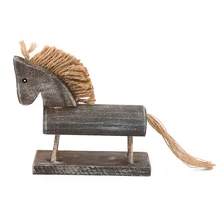 Recién llegado, caballo de madera original hecho a mano Vintage, regalos creativos naturales, decoración de escritorio, adornos de estatuillas de animales Pony